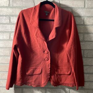 Apt. 9 100% wool sweater cardigan jacket size 1X